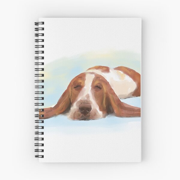 Item preview, Cute Brown and White Basset Hound Sleeping on the Floor designed and sold by ibadishi.
