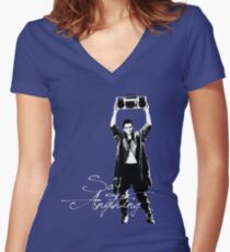 Say Anything - Dobler Women's Fitted V-Neck T-Shirt