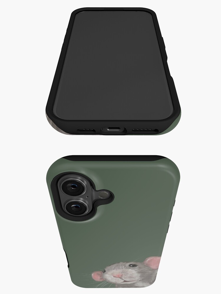 Aperçu 3 sur 4. Coque iPhone avec l'œuvre Le rat furtivement (vert) créée et vendue par Doodle-Pip.