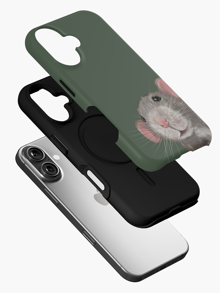 Aperçu 2 sur 4. Coque iPhone avec l'œuvre Le rat furtivement (vert) créée et vendue par Doodle-Pip.