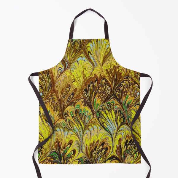 Item preview, MARBLED PAPER,ABSTRACT YELLOW BROWN GREEN SWIRLS AND SHADES  designed and sold by BulganLumini.