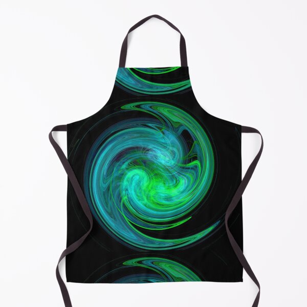Item preview, AQUA BLUE GREEN LIGHT VORTEX Fractal Swirl In Black by Bulgan Lumini designed and sold by BulganLumini.
