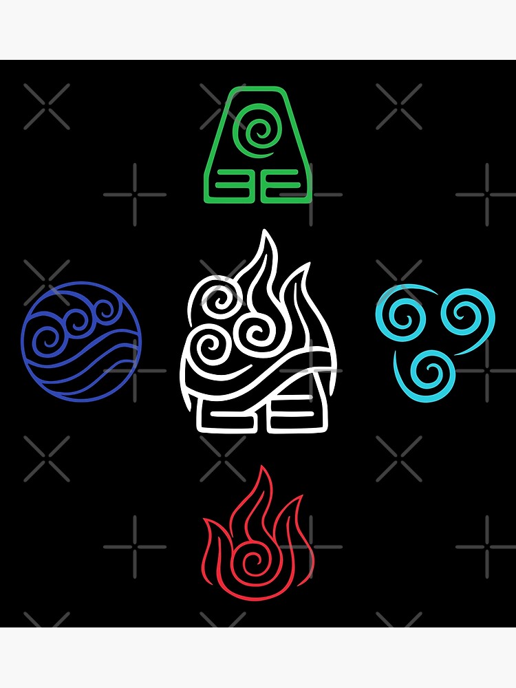 "Avatar 5 Elements Symbols" Art Print for Sale by Hipstorium Redbubble