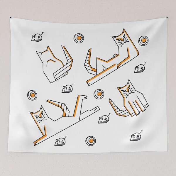 Item preview, Orange cat pattern designed and sold by anisebou.