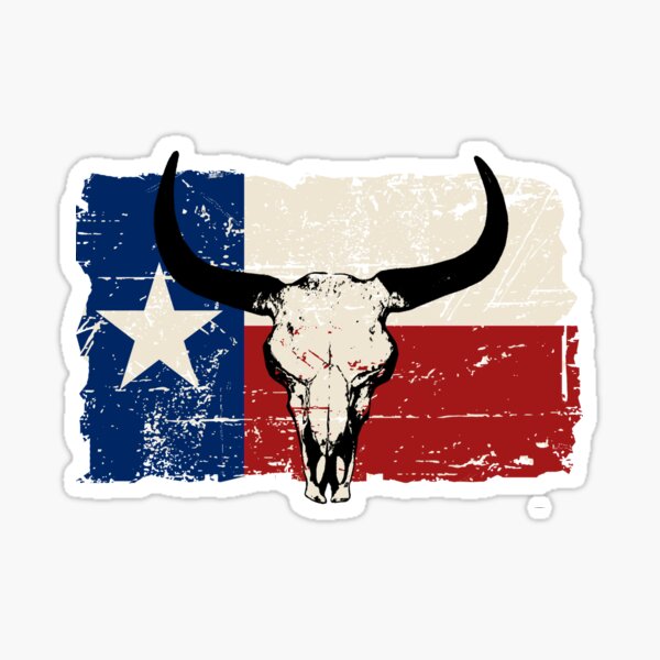 Item preview, U.S. State Texas Bull Skull Flag - Vintage Look designed and sold by Port-Stevens.