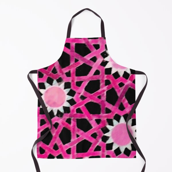 Item preview, PINK SUN Turkish Abstract Geometric Motifs Black Fuchsia Hexagons designed and sold by BulganLumini.