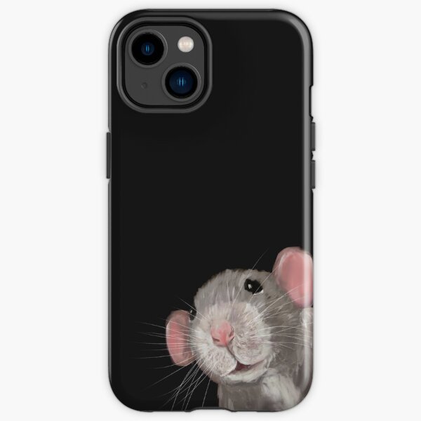 The Peeking Rat (Grey/ Black) iPhone Tough Case