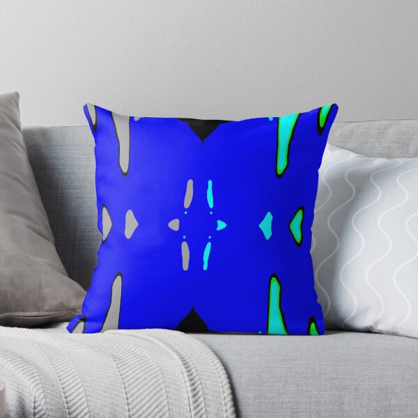 Blue can be happy, too Throw Pillow