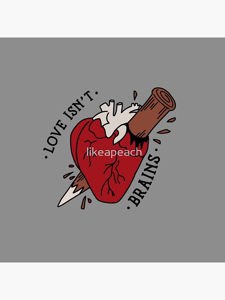 Spike Love Isn't Brains Heart Quote Pin Button sold by Greg Rose SKU