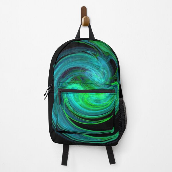 Item preview, AQUA BLUE GREEN LIGHT VORTEX Fractal Swirl In Black by Bulgan Lumini designed and sold by BulganLumini.