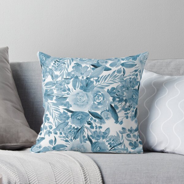 Item preview, Modern navy blue floral watercolor pattern designed and sold by GirlyTrend.