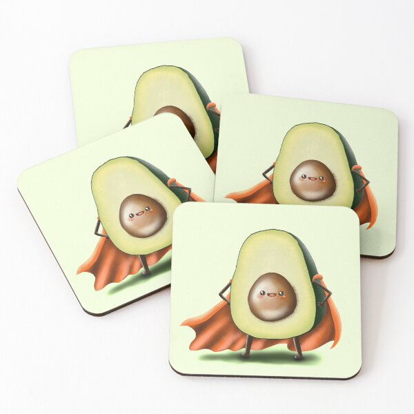 Item preview, Superhero Avocado Kawaii Cute Food designed and sold by MMArtStudio.