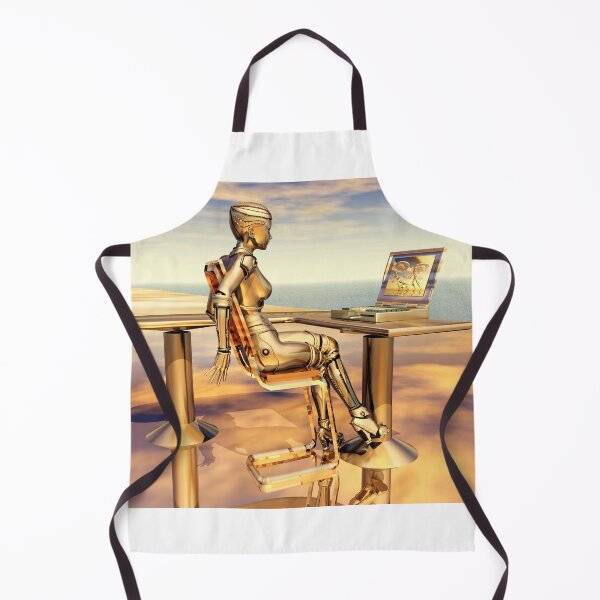 Item preview, Female robot with a laptop designed and sold by MIRO3D.