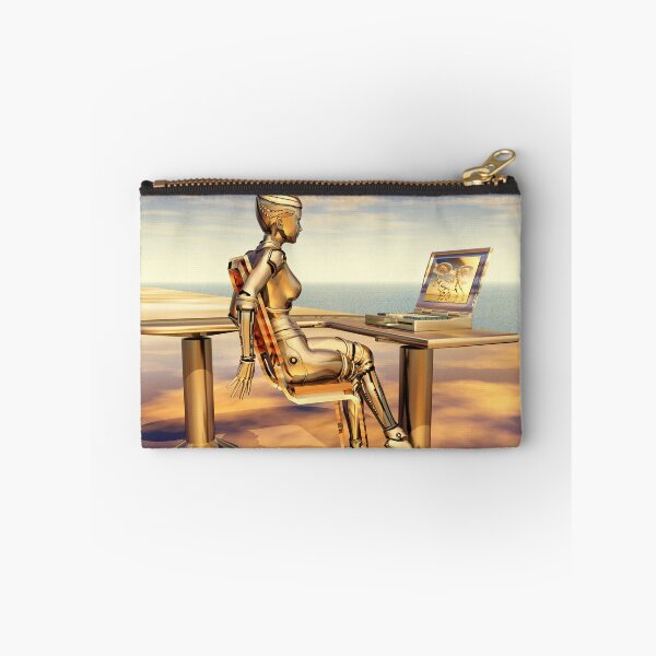 Item preview, Female robot with a laptop designed and sold by MIRO3D.