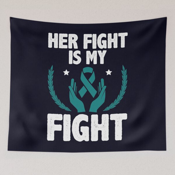 Item preview, Her fight is my fight Teal ribbon  designed and sold by mmos.