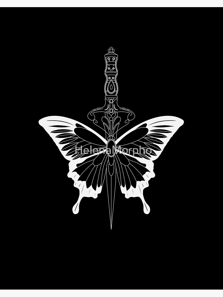 Dagger and a butterfly tattoo  Tattoogridnet