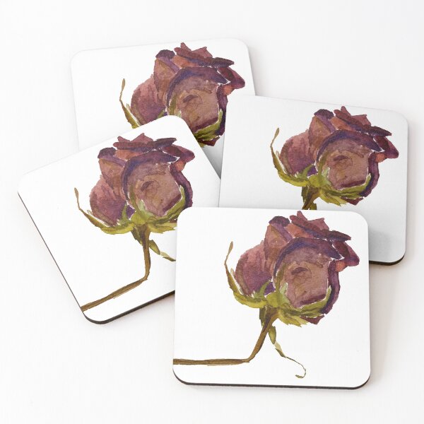 Item preview, Red dry watercolor rose illustration designed and sold by DaryaGeft.