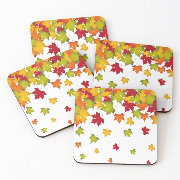 Item preview, green, red, and orange maple leaves illustration, Autumn leaf color, Fall Leaves Decoration  designed and sold by Halalolo.