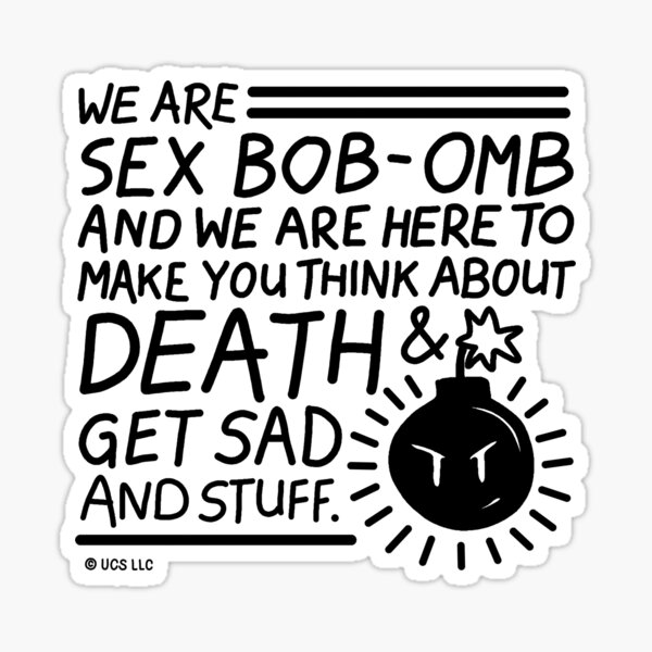 Sex Bob Omb Sticker By Valentinahramov Redbubble