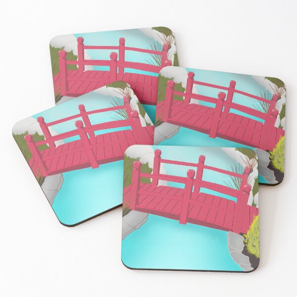 Item preview, Red Bridge and River Landscape designed and sold by ToriaScarlett.
