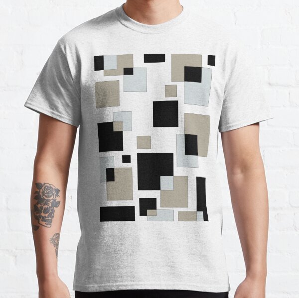 Abstract Square Patterns - Geometrical Cubes - Neutral Colors Classic T-Shirt