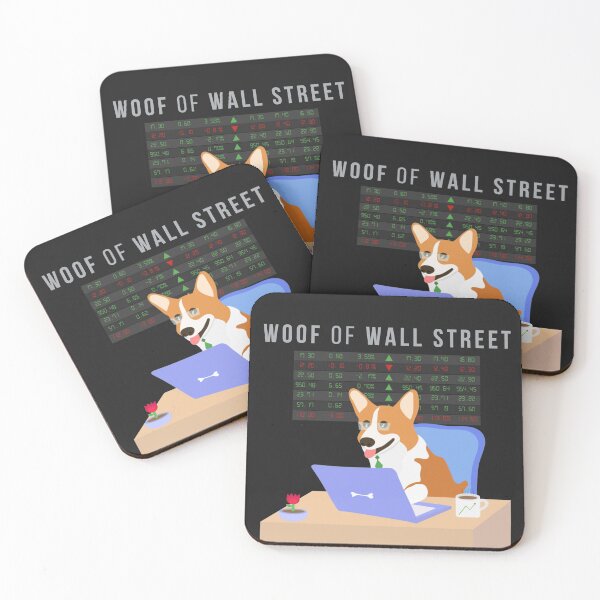 Item preview, Stock Market Investing Meme Cute Corgi Woof of Wall Street designed and sold by twicetrader.