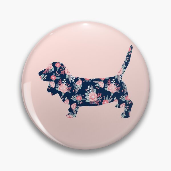 Item preview, Basset Hound floral, dog silhouette - dog silhouette, floral, floral dog, dog, dogs, pet, cute, dog sticker, dog floral sticker designed and sold by PetFriendly.