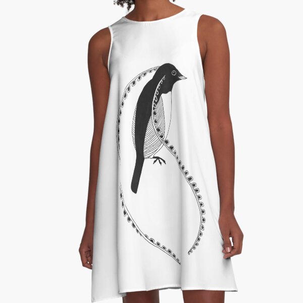 King of Saxony Bird of Paradise (ink illustrations of weird animals that are real) A-Line Dress