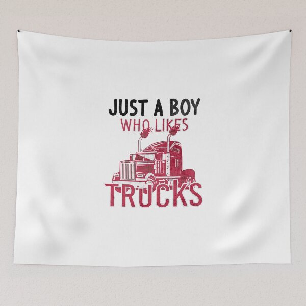 Item preview, Just a boy who likes trucks - lorry driver fan designed and sold by lsvds.