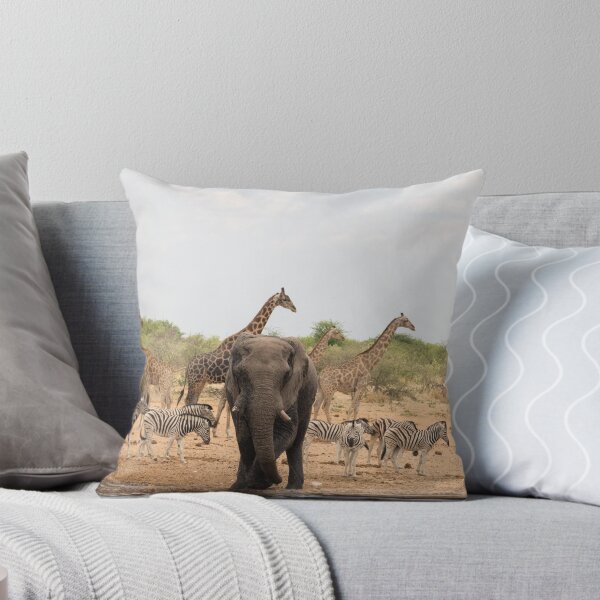 Item preview, Zebra giraffe and elephant at the waterhole designed and sold by HazelWright.
