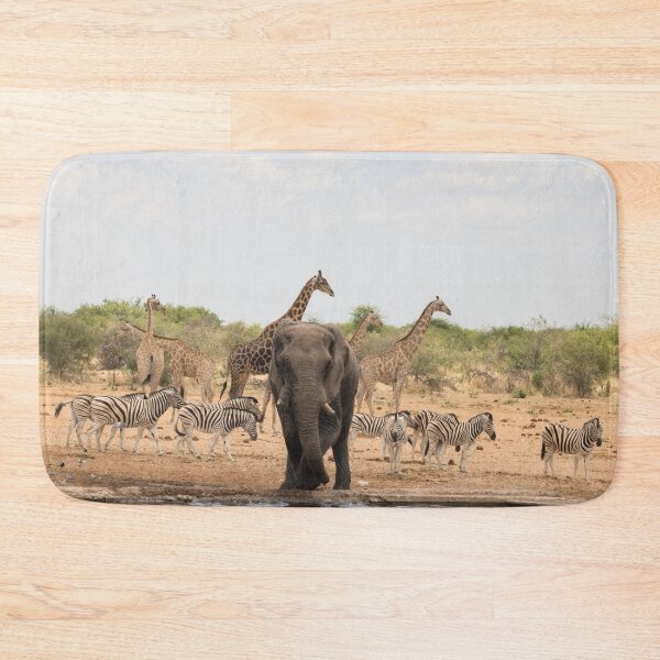 Item preview, Zebra giraffe and elephant at the waterhole designed and sold by HazelWright.