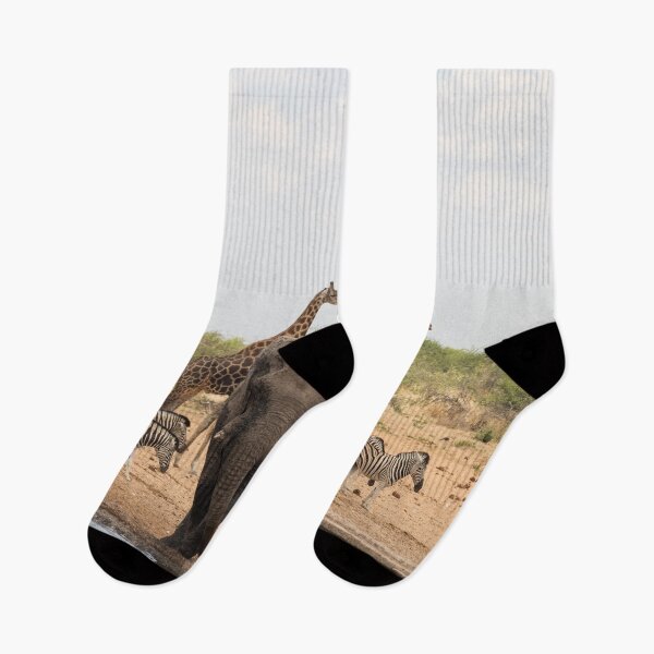 Item preview, Zebra giraffe and elephant at the waterhole designed and sold by HazelWright.