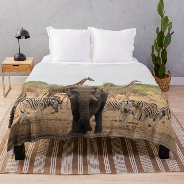 Item preview, Zebra giraffe and elephant at the waterhole designed and sold by HazelWright.