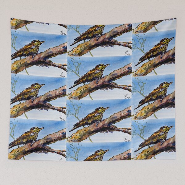 Item preview, Xenops bird colorful line and wash illustration painting designed and sold by MikeJory.