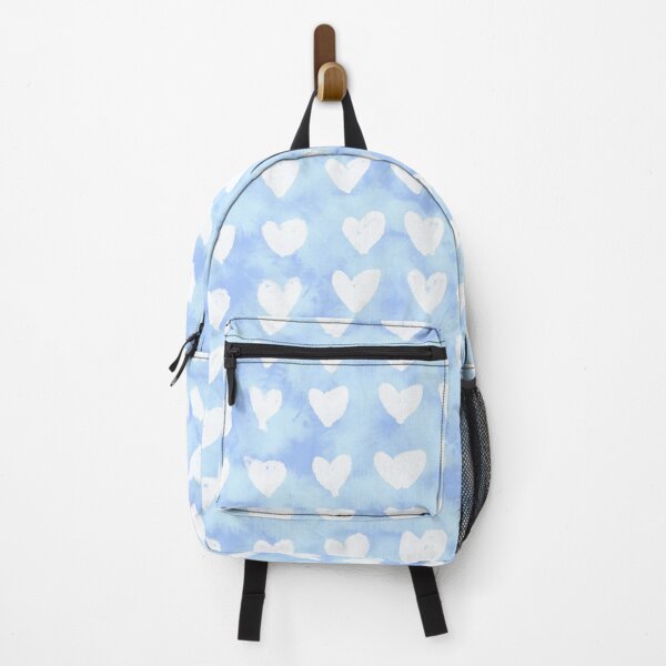 Item preview, White Watercolor Hearts with Blue Tie Dye designed and sold by MarzStudio.