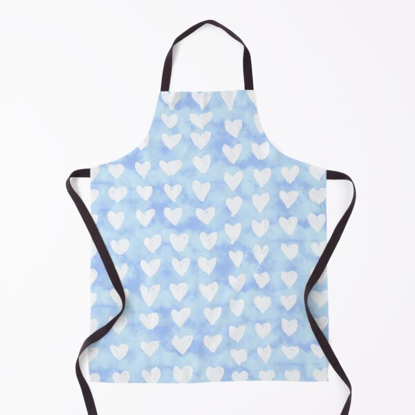 Item preview, White Watercolor Hearts with Blue Tie Dye designed and sold by MarzStudio.