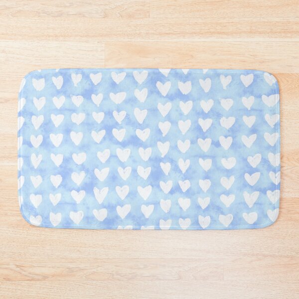 Item preview, White Watercolor Hearts with Blue Tie Dye designed and sold by MarzStudio.