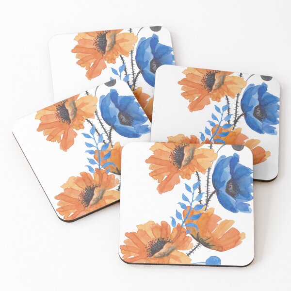 Artikelvorschau, Mohn in Orange und Blau entworfen und verkauft von Designs By Creation.
