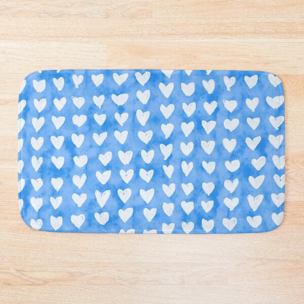 Item preview, White Watercolor Hearts with Blue Tie Dye designed and sold by MarzStudio.