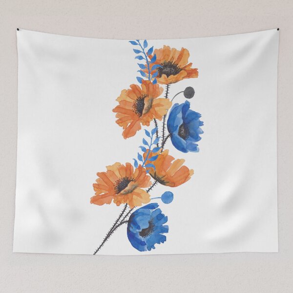Item preview, Poppy, in Orange and Blue designed and sold by Designs By Creation.