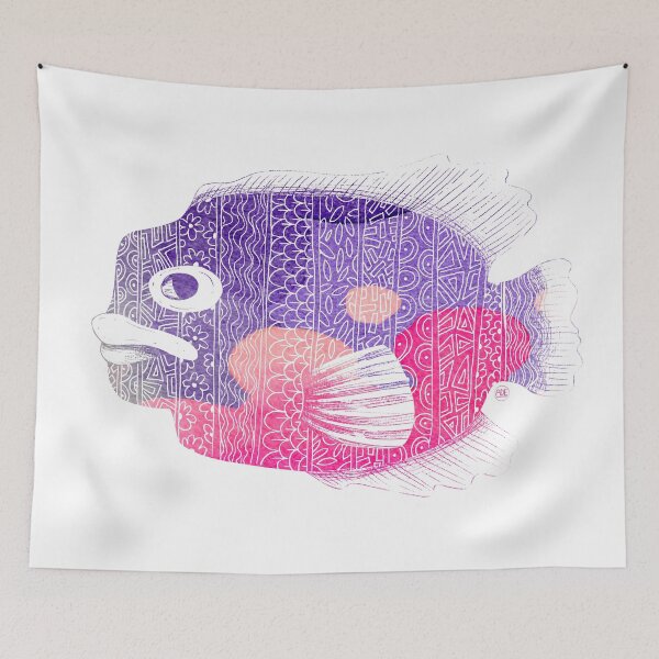 Item preview, Zig zag fish (color) designed and sold by adeillustrator.