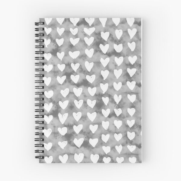 Item preview, White Watercolor Hearts with Black and White Tie Dye designed and sold by MarzStudio.