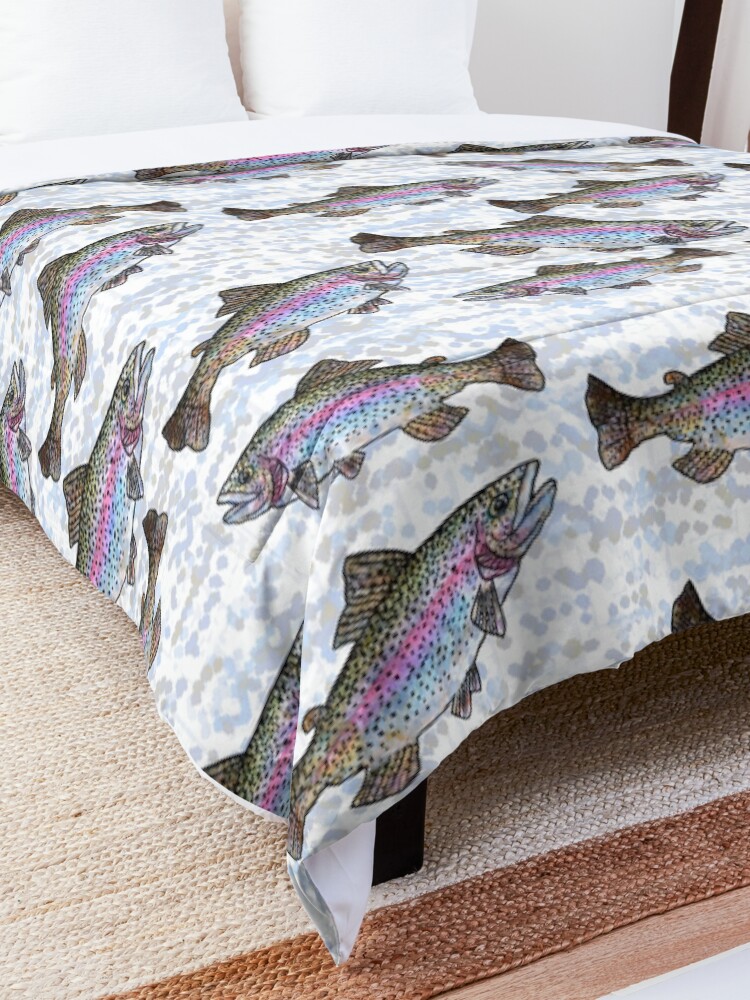Alternate view of Rainbow Trout Fish Pattern Comforter