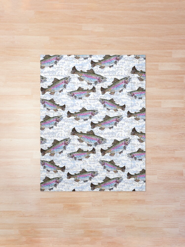Alternate view of Rainbow Trout Fish Pattern Comforter