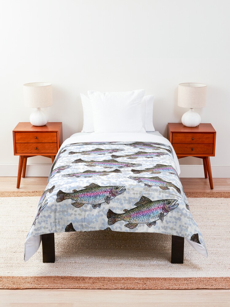 Alternate view of Rainbow Trout Fish Pattern Comforter