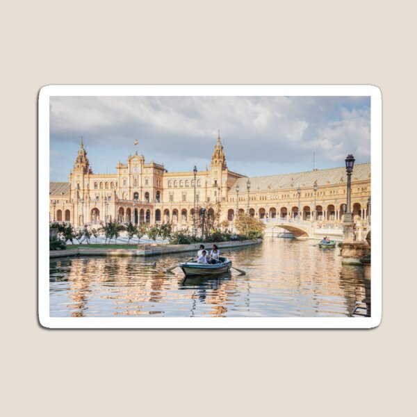 Boating in Plaza de Espana - Seville Magnet
