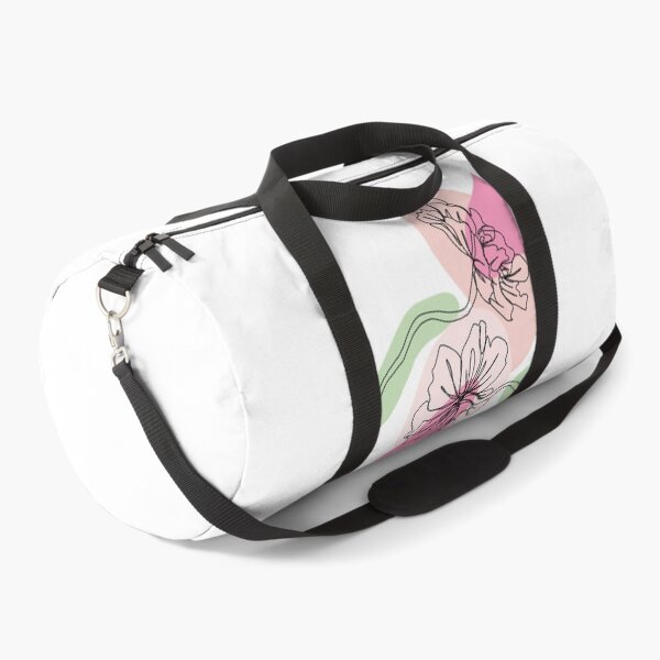 Continuous Line Flowers Duffle Bag