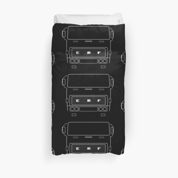 Classic ERF C Series heavy lorry white outline graphic Duvet Cover