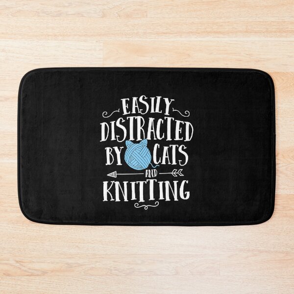 Item preview, Easy Distracted By Cats And Knitting designed and sold by ZhenKangFang.