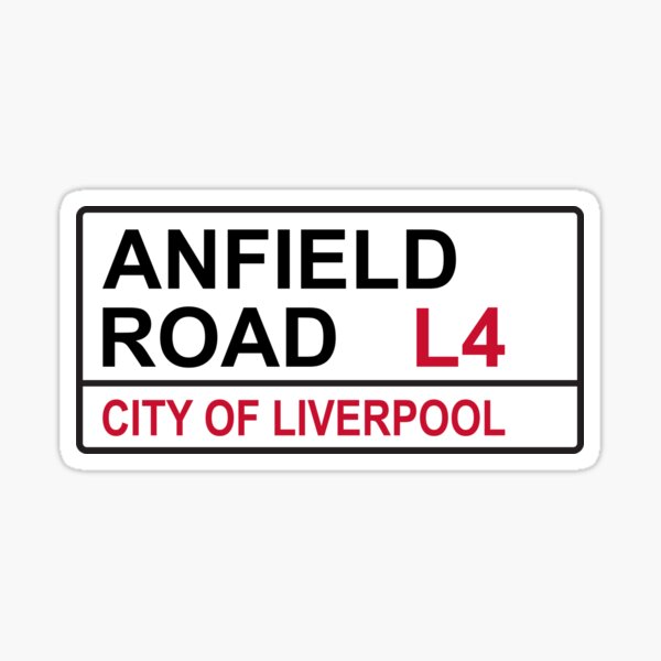 Liverpool Anfield Road Football Street Sign Sticker